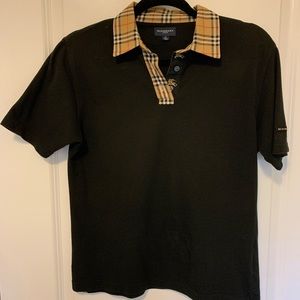Black Burberry golf shirt size small